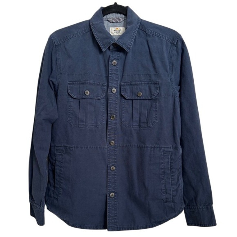 Marine Layer Navy Blue 100% Cotton Utility Shirt Jacket Shacket Men's Small